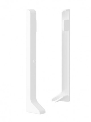 Комплект заглушек алюминиевых для плинтуса Laconistiq Adhesive 80 (левая+правая) белый 80х10 мм