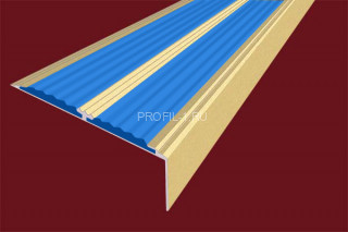 Порог угловой 70х22 мм алюминиевый противоскользящий АУ-70-Анод золото-синий 2,0 м Порог угловой 70х22 мм алюминиевый противоскользящий АУ-70-Анод золото-синий 2,0 м