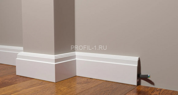 Напольный плинтус Decor-Dizayn DD102 полистирол белый, под покраску 102х23.4х2000 мм