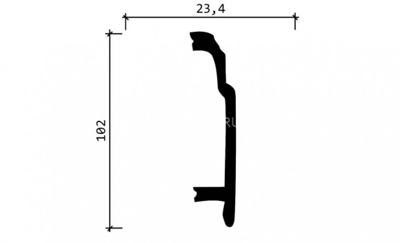 Напольный плинтус Decor-Dizayn DD102 полистирол белый, под покраску 102х23.4х2000 мм