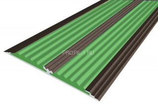 Полоса 70 мм с 2-мя резиновыми вставками алюминиевая АП-70-Анод коньяк-зеленый 3,0 м