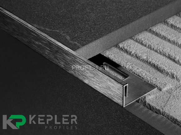 L-профиль 12х3 мм из нержавеющей стали SS 304 FSBP019-12 BS S.S.304 черный сатинированный 2.7 м