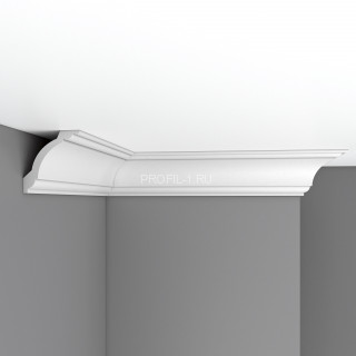 Плинтус потолочный 80х84х2400 мм Decomaster 96620 из полиуретана белый под покраску Плинтус потолочный 80х84х2400 мм Decomaster 96620 из полиуретана белый под покраску