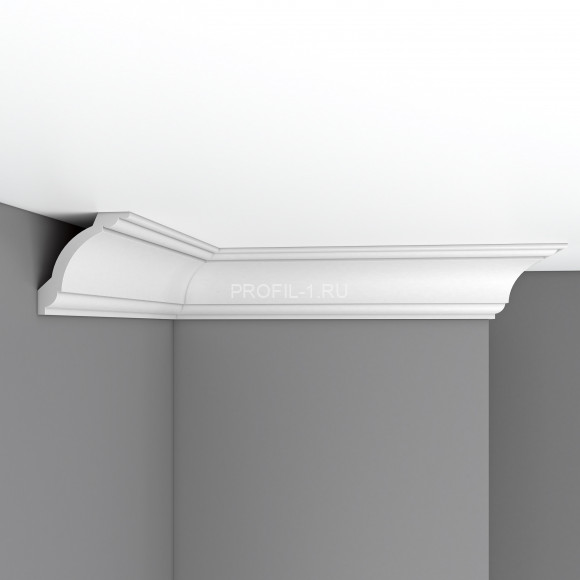 Плинтус потолочный  80х84х2400 мм Decomaster 96620 из полиуретана белый под покраску