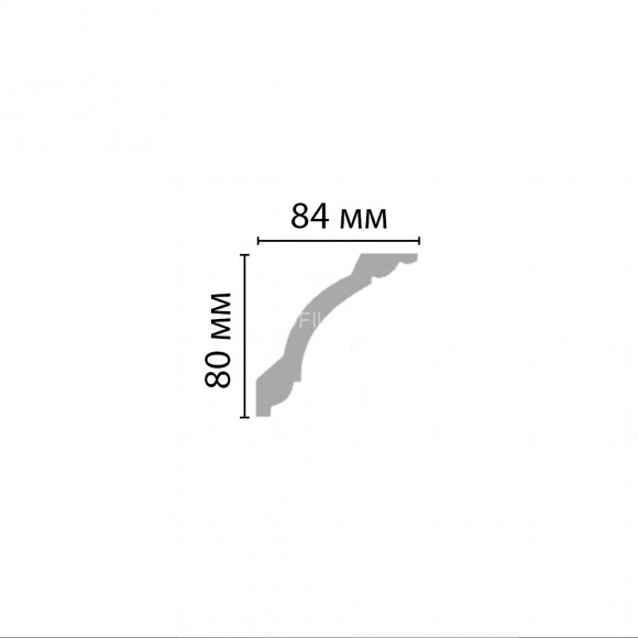 Плинтус потолочный  80х84х2400 мм Decomaster 96620 из полиуретана белый под покраску