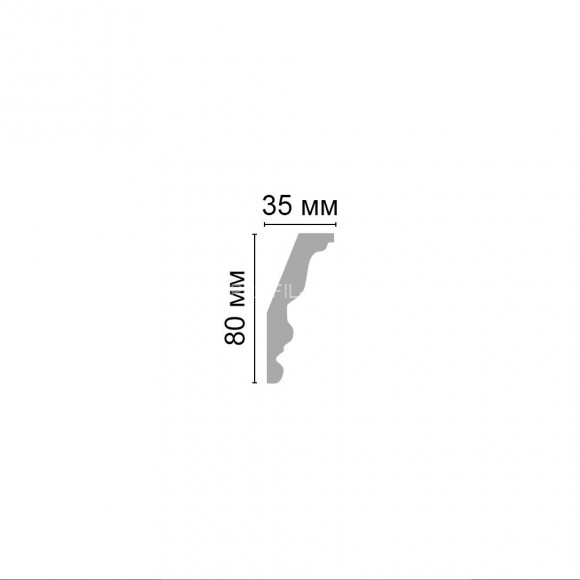 Плинтус DECOMASTER DT-33 (80x35x2400) потолочный с рисунком интерьер с карнизом из полиуретана, белый под покраску