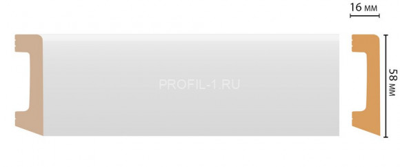 Плинтус DECOMASTER D234ДМ (58x16x2000) напольный, ударопрочный полимер, белый, под покраску Плинтус DECOMASTER D234ДМ (58x16x2000) напольный, ударопрочный полимер, белый, под покраску