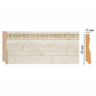 Плинтус напольный DECOMASTER 153-41 ДМ (95x12x2400) цвет Молочный с золотом