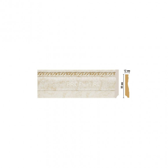 Плинтус напольный DECOMASTER 153-41 ДМ (95x12x2400) цвет Молочный с золотом