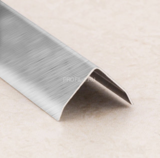 Уголок из нержавеющей стали 15х15 SAO12-15W серебро глянец браш 2,7 м