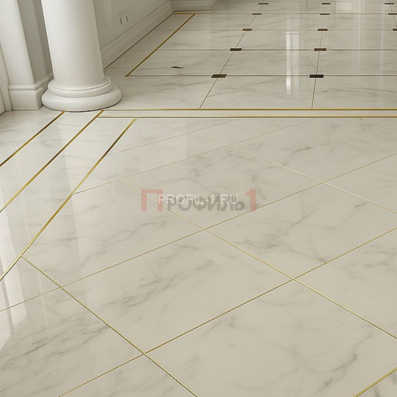 Латунный П-образный профиль PU 151015 ON 15х10х15 полированный 3м