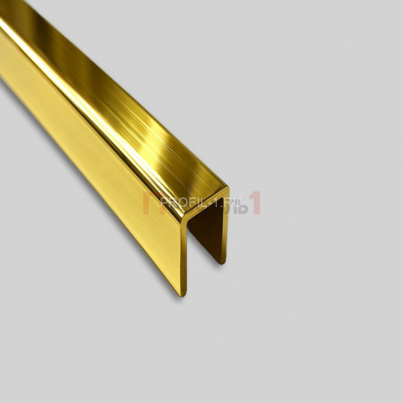 Латунный П-образный профиль PU 151015 ON 15х10х15 полированный 3м