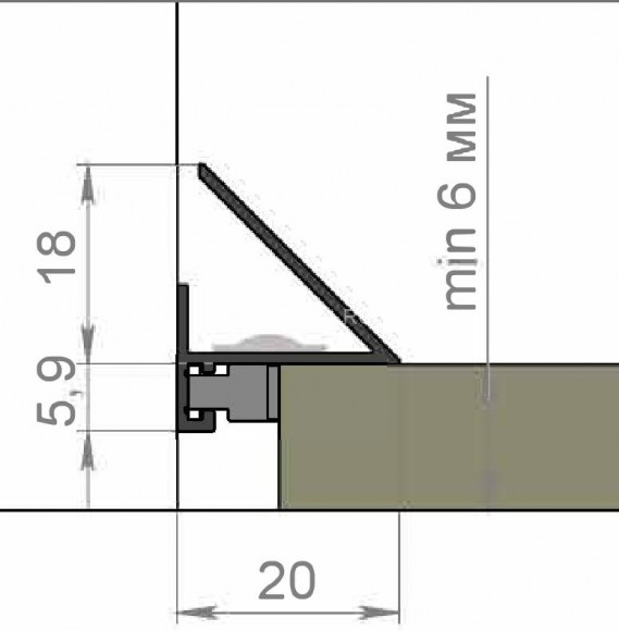 Алюминиевый микроплинтус с LED подсветкой Диал МП-24LED черный 2 м