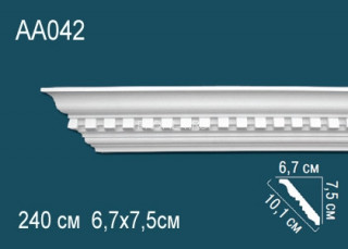 Потолочный плинтус с рисунком Перфект AA042 полиуретан 75х101х67 мм 240 см