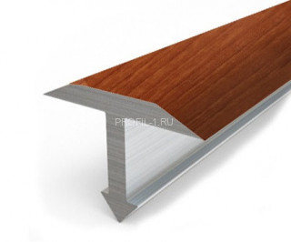 Алюминиевый профиль Т-образный 14 мм Т-14 Л Красный клен 2,7 м (упаковка 10 штук)