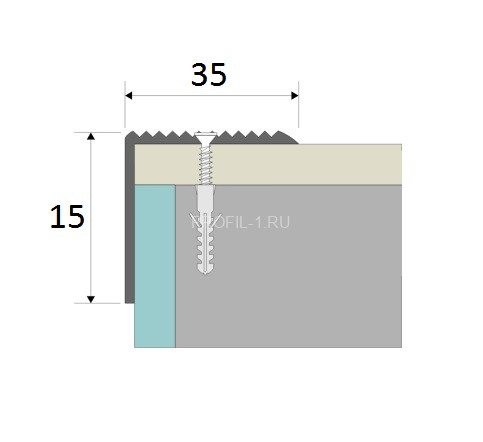 Угловой порог 35х15 мм с рифлением Cezar LSS L латунь полированная 3,0 м Угловой порог 35х15 мм с рифлением Cezar LSS L латунь полированная 3,0 м