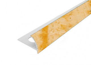 С-образный профиль ПВХ для плитки 12 мм Cezar 205 Бежевый мрамор 2,5 м (10 штук)