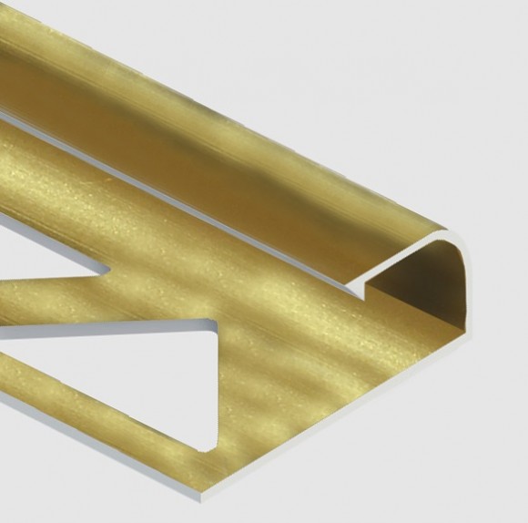 Профиль для плитки С-образный алюминий 8 мм PV13-05 золото блестящее 2,7 м