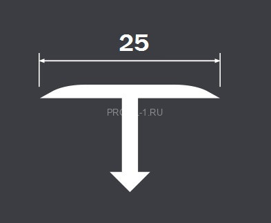 Профиль Т-образный 25 мм алюминий полукруглый PV38-07 бронза блестящая 2,7 м