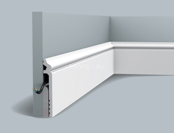 Напольный плинтус Orac Decor Duropolymer SX186 белый полистирол 138х22 мм 2м