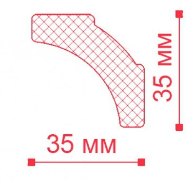 Потолочный плинтус NMC Nomastyl B2 белый полистирол 35х35 мм 200 см