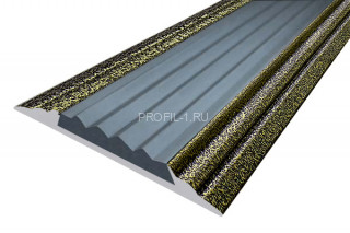 Алюминиевый порог 46 мм с резиновой вставкой одноуровневый АП-46-Антик бронза-серый 3,0 м Алюминиевый порог 46 мм с резиновой вставкой одноуровневый АП-46-Антик бронза-серый 3,0 м