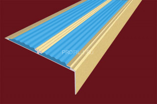 Порог угловой 70х22 мм алюминиевый противоскользящий АУ-70-Анод золото-голубой 2,0 м Порог угловой 70х22 мм алюминиевый противоскользящий АУ-70-Анод золото-голубой 2,0 м