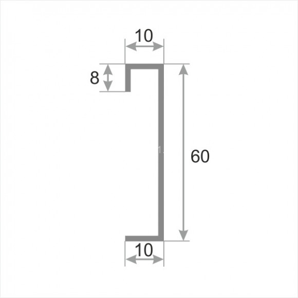 Напольный плинтус из нержавеющей стали 60 мм Н60 серебро глянец браш 2.5 м Напольный плинтус из нержавеющей стали 60 мм Н60 серебро глянец браш 2.5 м