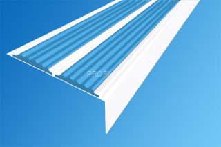 Алюминиевый порог 70х22 мм угловой противоскользящий АУ-70-Краш белый глянец-голубой 2,0 м Алюминиевый порог 70х22 мм угловой противоскользящий АУ-70-Краш белый глянец-голубой 2,0 м