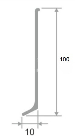 Алюминиевый плинтус напольный 100 мм Евротрим L-100 2155.00 золото 2,95 м