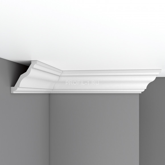 Плинтус потолочный  95х80х2400 мм Decomaster 96625 из полиуретана белый под покраску