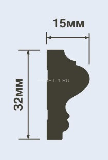 Молдинг HiWood LD32 белый 32х15 мм 200 см Молдинг HiWood LD32 белый 32х15 мм 200 см
