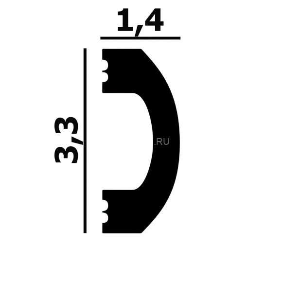 Декоративный молдинг Перфект Плюс P135-2800 белый ударопрочный 14х33 мм 2.8 м