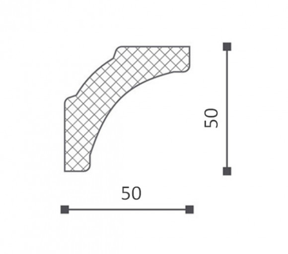 Потолочный плинтус NMC Nomastyl B5 белый полистирол 50х50 мм 200 см