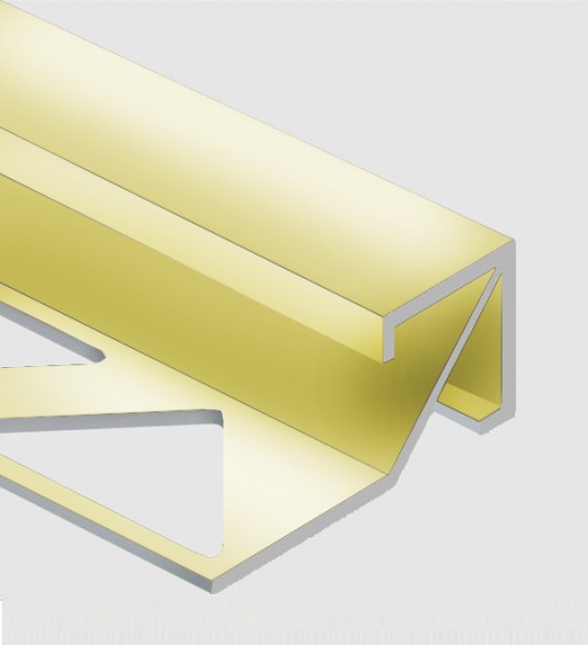 Профиль для плитки внешний Квадрат 14х14 мм алюминий PV72-05 золото блестящее 2,7 м