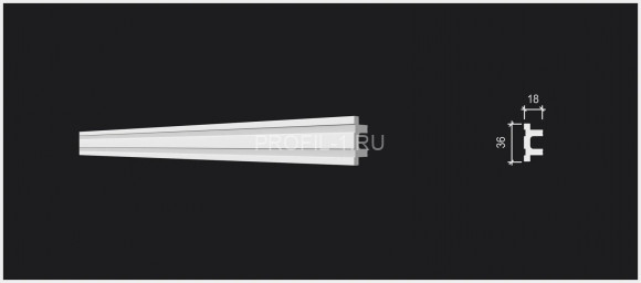 Молдинг Decor-Dizayn DD633 полистирол белый, под покраску 36х18х2000 мм Молдинг Decor-Dizayn DD633 полистирол белый, под покраску 36х18х2000 мм