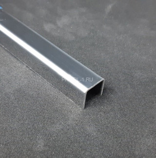 П-профиль из нержавеющей стали 10х10 мм SU101 серебро глянец 2.7 м