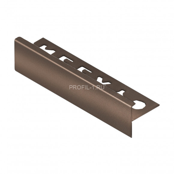 Алюминиевый профиль лестничный F-образный 10мм NEEXY PV53-11-BB коричневый блестящий 2.7м Алюминиевый профиль лестничный F-образный 10мм NEEXY PV53-11-BB коричневый блестящий 2.7м