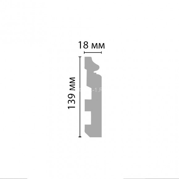 Плинтус DECOMASTER A118 (139x18x2000) напольный, ударопрочный полимер, белый, под покраску Плинтус DECOMASTER A118 (139x18x2000) напольный, ударопрочный полимер, белый, под покраску