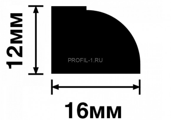 Молдинг 12х16 мм HiWood D16V1 белый 2,7 м