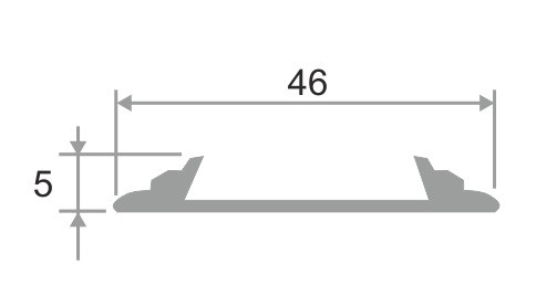Противоскользящий порог алюминиевый с резиной  46 мм ПО-46+ПР-15 бронза матовая-коричневый 2,7 м