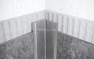 Уголок из нержавеющей стали равнополочный внутренний с загнутыми краями 15х15 мм FV 15 S сатинированная сталь 300 см