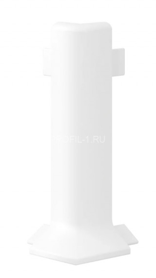 Угол наружный алюминиевый для плинтуса Laconistiq Adhesive 80 белый 80х10 мм