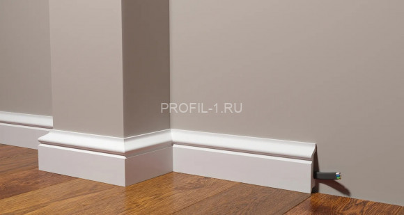 Напольный плинтус Decor-Dizayn DD122 полистирол белый, под покраску 78х21х2000 мм