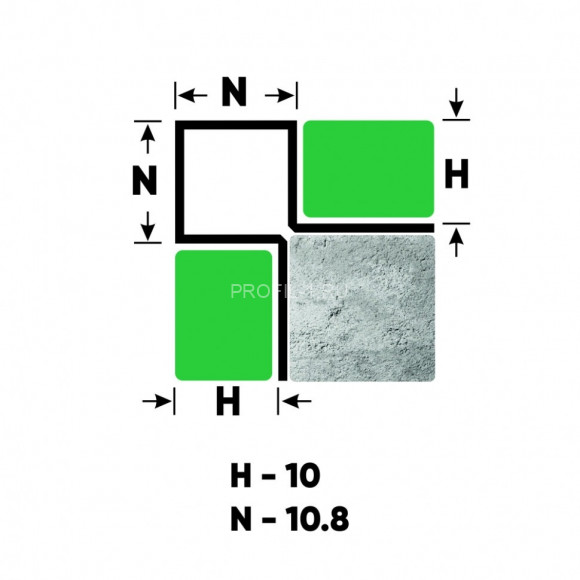 Угловой антивандальный профиль закладной квадрат 10х10 мм из нержавеющей стали SS 304 FSBP020-10-P S.S.304 полированный 2.7 м