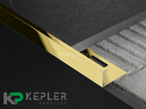 L-профиль 10х5 мм из нержавеющей стали SS 304 FSBP130-10 GP S.S.304 золото полированное 2.7 м