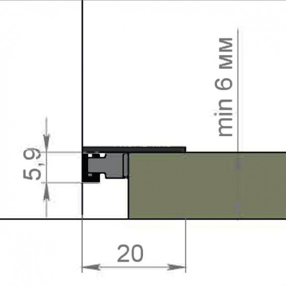 Алюминиевый микроплинтус 6х20 мм Диал МП-6-3м 2336 шампань 3 м Алюминиевый микроплинтус 6х20 мм Диал МП-6-3м 2336 шампань 3 м