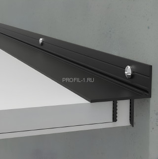 Алюминиевый потолочный теневой плинтус Диал ПТП-26 черный 2 м Алюминиевый потолочный теневой плинтус Диал ПТП-26 черный 2 м