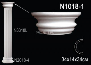 Капитель полуколонны Перфект N1018-1 полиуретан 140х340х170 мм Капитель полуколонны Перфект N1018-1 полиуретан 140х340х170 мм