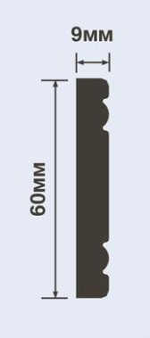 Молдинг HiWood W1060 белый 60х9 мм 200 см